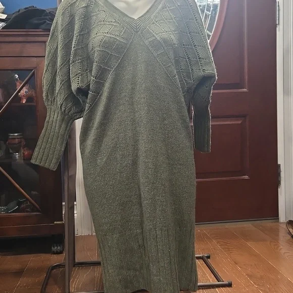 Moda International, Wool Blend Sweater Dress, XS, Sage Green - Picture 2 of 4